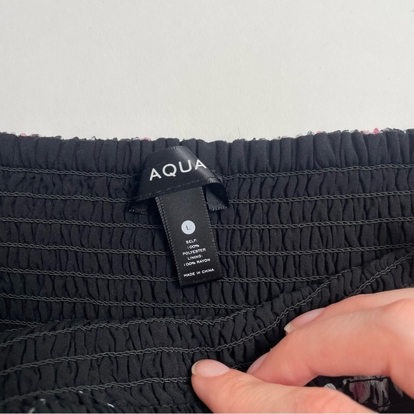 NWT AQUA off the shoulder ruched floral dress - Picture 2 of 5